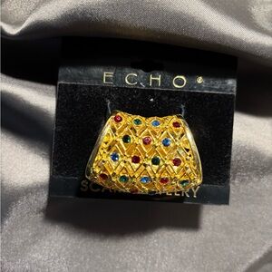 Echo Elegant Gold Scarf Ring
